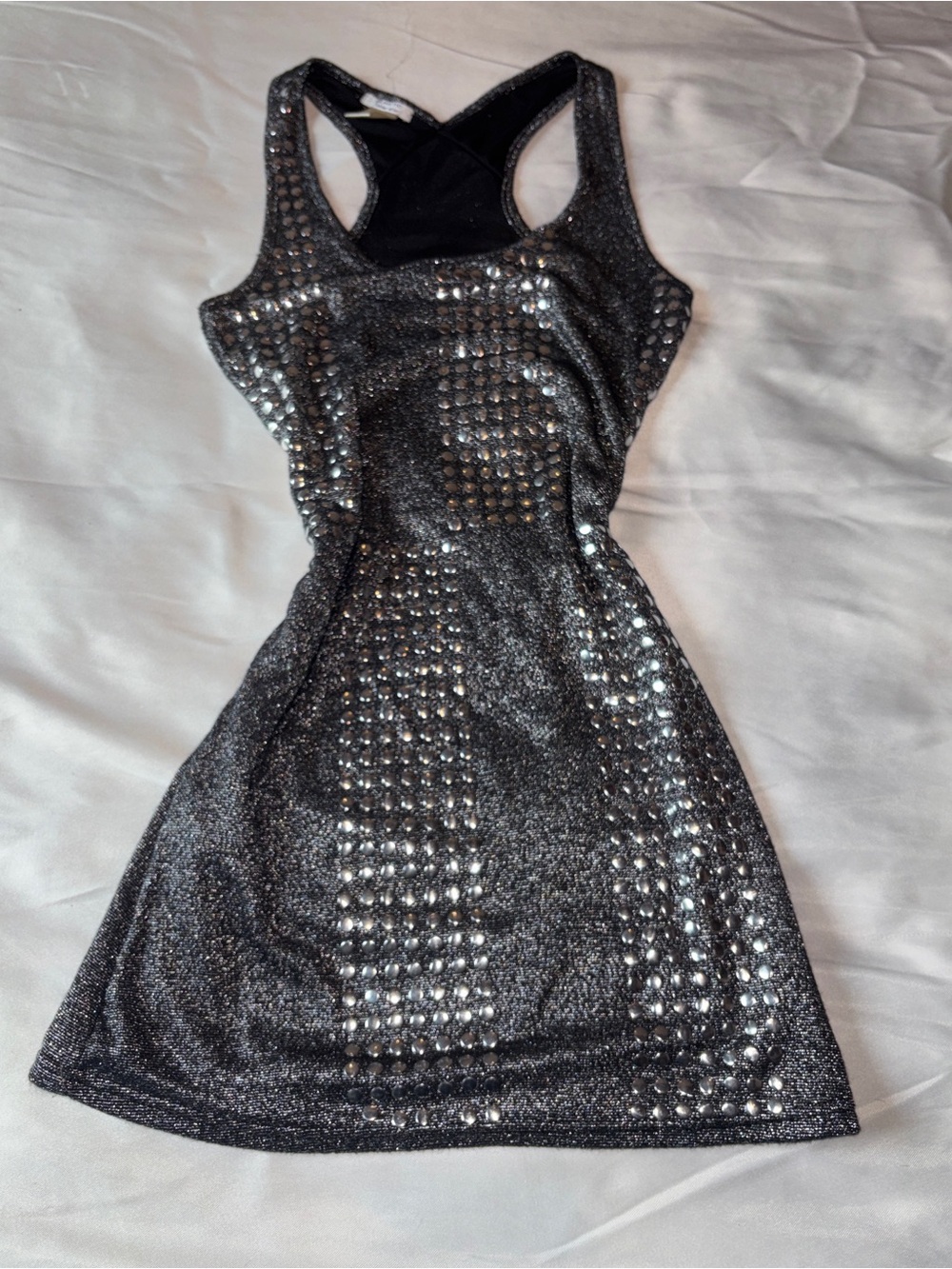 Sparkling Black Racerback Mini Dress